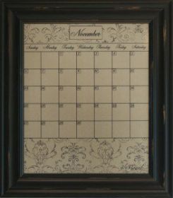 Dry Erase Calendar Board Framed Black Large Mocha Home Decoration
