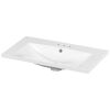 30" Single Bathroom Basin Sink, Vanity Top Only, 3-Faucet Holes, Resin