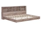 Full Size Daybed Frame with Storage Bookcases,Wood Light Oak