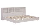 Full Size Daybed Frame with Storage Bookcases,White Oak
