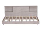 Full Size Daybed Frame with Storage Bookcases,White Oak