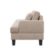 64" Deep Tufted Upholstered Textured Fabric Chaise Lounge,Toss Pillow included,Living room Bedroom Use,Warm Gray