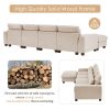 U_Style Modern Large L-Shape Feather Filled Sectional Sofa, Convertible Sofa Couch with Reversible Chaise for Living Room