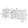 TXREM Retro Mirrored Sideboard with Closed Grain Pattern for Dining Room, Living Room and Kitchen(Black)