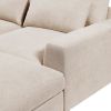 U_Style Modern Large L-Shape Feather Filled Sectional Sofa, Convertible Sofa Couch with Reversible Chaise for Living Room