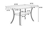 Dining Room Furniture Natural Wooden Rectangular Dining Table 1pc Counter Height Dining Table Only Nailheads and Storage Shelve