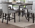 Dining Room Furniture Natural Wooden Rectangular Dining Table 1pc Counter Height Dining Table Only Nailheads and Storage Shelve