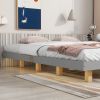 Queen Size Floating Bed with LED Lights Underneath,Modern Queen Size Low Profile Platform Bed with LED Lights,Grey