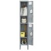 2 Door 66"H Metal Lockers With Lock for Employees,Storage Locker Cabinet for Home Gym Office School Garage,Gray