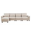 U_Style Modern Large L-Shape Feather Filled Sectional Sofa, Convertible Sofa Couch with Reversible Chaise for Living Room