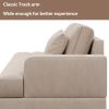 64" Deep Tufted Upholstered Textured Fabric Chaise Lounge,Toss Pillow included,Living room Bedroom Use,Warm Gray