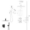 Ceiling Shower Set - 10inch Square Shower Set, Dual Shower Heads, Oil Rubber Bronze
