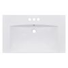 30" Single Bathroom Basin Sink, Vanity Top Only, 3-Faucet Holes, Resin