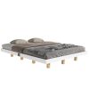 Queen Size Floating Bed with LED Lights Underneath,Modern Queen Size Low Profile Platform Bed with LED Lights,White