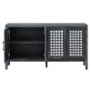 TXREM Retro Mirrored Sideboard with Closed Grain Pattern for Dining Room, Living Room and Kitchen(Black)