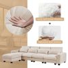 U_Style Modern Large L-Shape Feather Filled Sectional Sofa, Convertible Sofa Couch with Reversible Chaise for Living Room