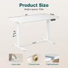 Electric Height Adjustable Standing Desk,Sit to Stand Ergonomic Computer Desk,White,63'' x 24"