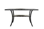 Dining Room Furniture Natural Wooden Rectangular Dining Table 1pc Counter Height Dining Table Only Nailheads and Storage Shelve