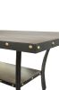 Dining Room Furniture Natural Wooden Rectangular Dining Table 1pc Counter Height Dining Table Only Nailheads and Storage Shelve