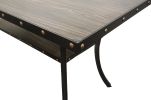 Dining Room Furniture Natural Wooden Rectangular Dining Table 1pc Counter Height Dining Table Only Nailheads and Storage Shelve