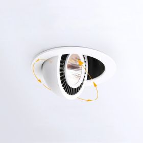 Square Round LED Embedded Elephant Trunk Lamp Living Room Ceiling Corridor Spotlight (Option: White 5W opening75mm-Single head round-3500K)