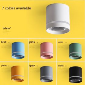 Macaron Downlight LED Aisle Light (Option: 12W-White light lens model-green)